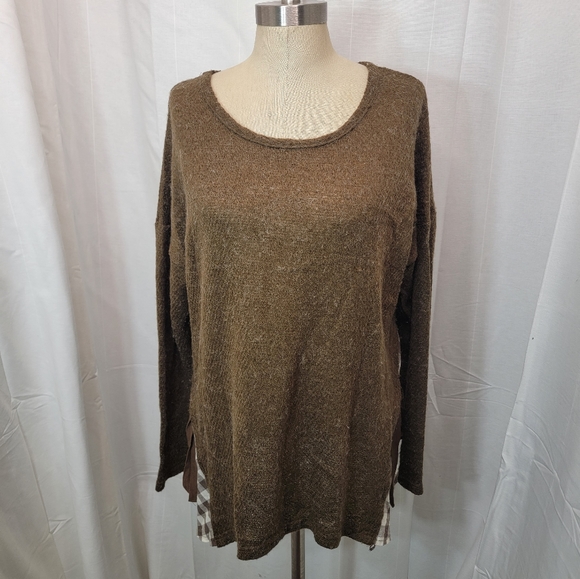 A'reve by Anthropologie Long Sleeves Brown top - Picture 1 of 5